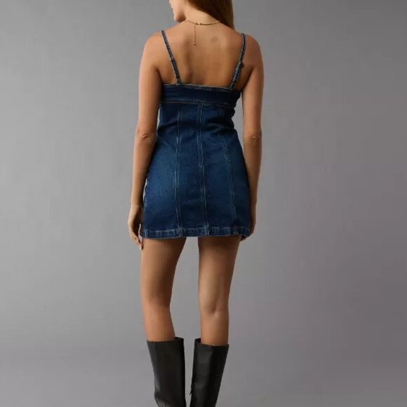American Eagle - Button-Up Denim Mini Dress - Picture 3 of 5